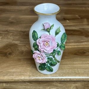 Frankly Celestial Rose Vase Hand Painted Vintages 1983-84